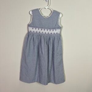 Fancy Threads Striped Smocked Girls Sleeveless Dress
